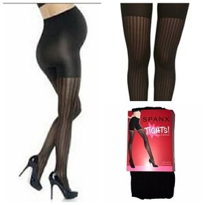 Spanx MAMA ribbed striped tights black 1 A